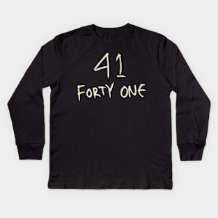 Hand Drawn Letter Number 41 Forty One Kids Long Sleeve T-Shirt